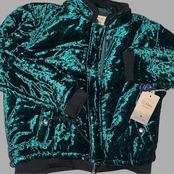 NWT CI SONO VINTAGE VELVET HUNTER GREEN BOMBER JACKET •S/LARGE •HANDMADE•❤️this🌲 - Picture 6 of 12
